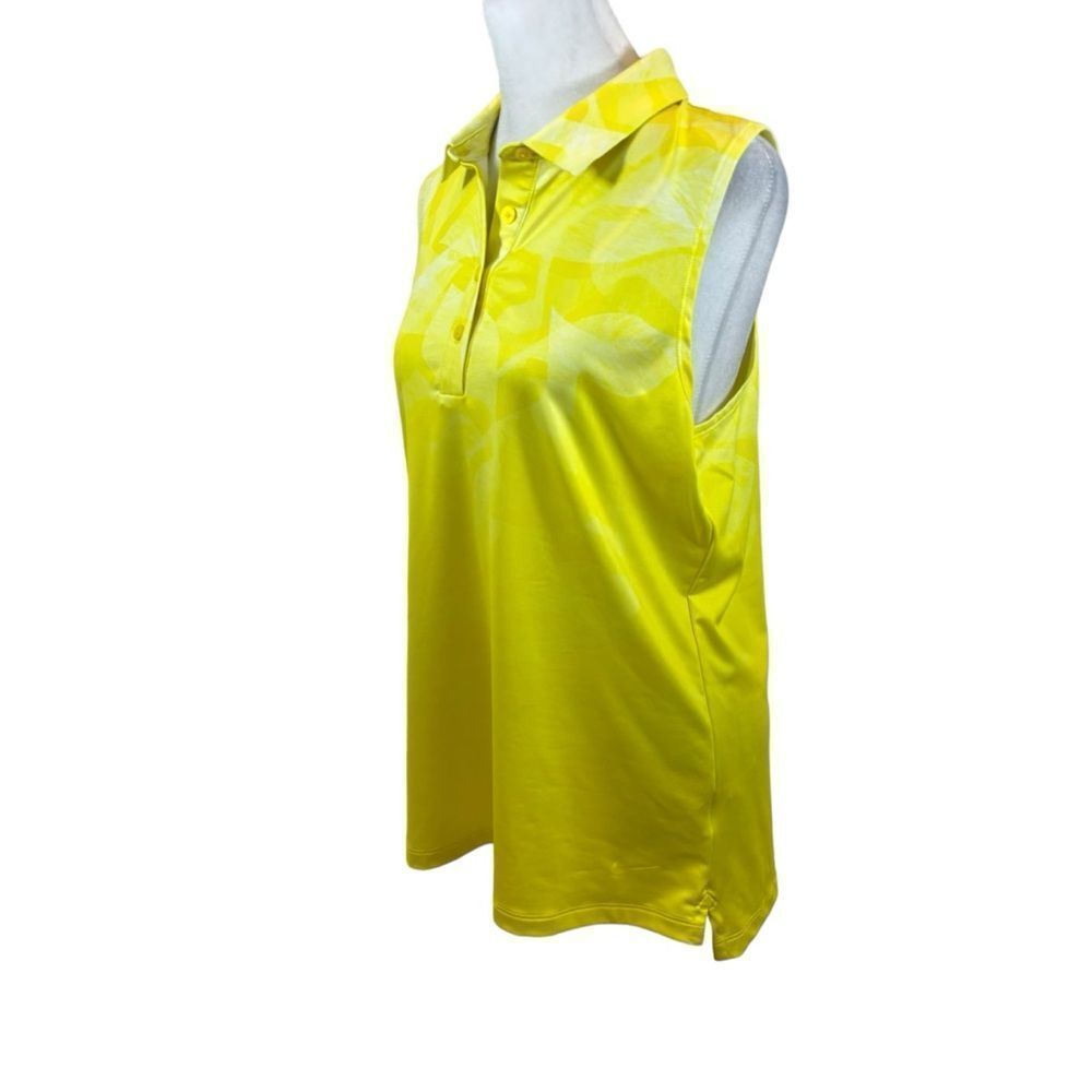 Ladies Nike Dri-Fit Yellow Sleeveless Polo Top Size Medium Standard Fit